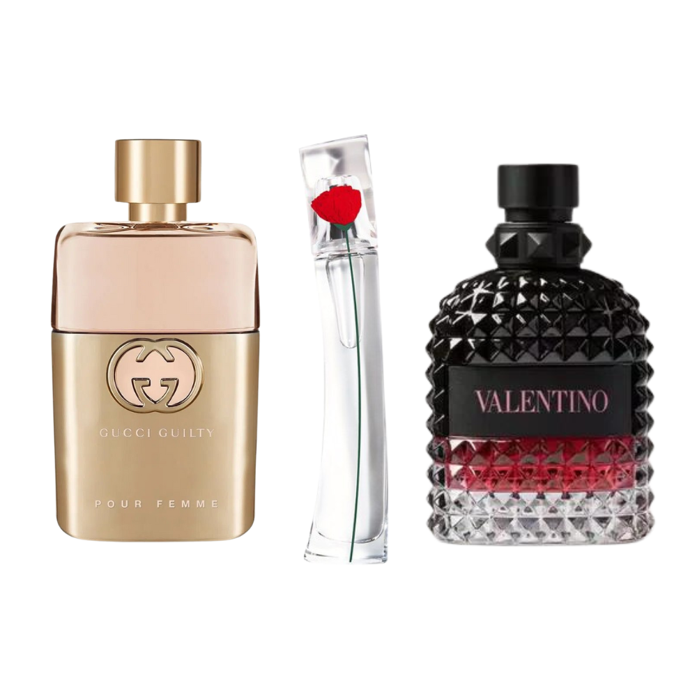 3 Parfums Gucci Guilty, Valentino Intense, Flower By Kenzo - Eau de Parfum - Pour Femmes