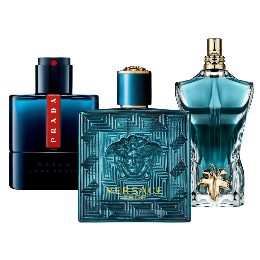 3 Parfums Prada Luna Rossa, Versace Eros, Le Beau - Eau de Parfum - Pour Hommes