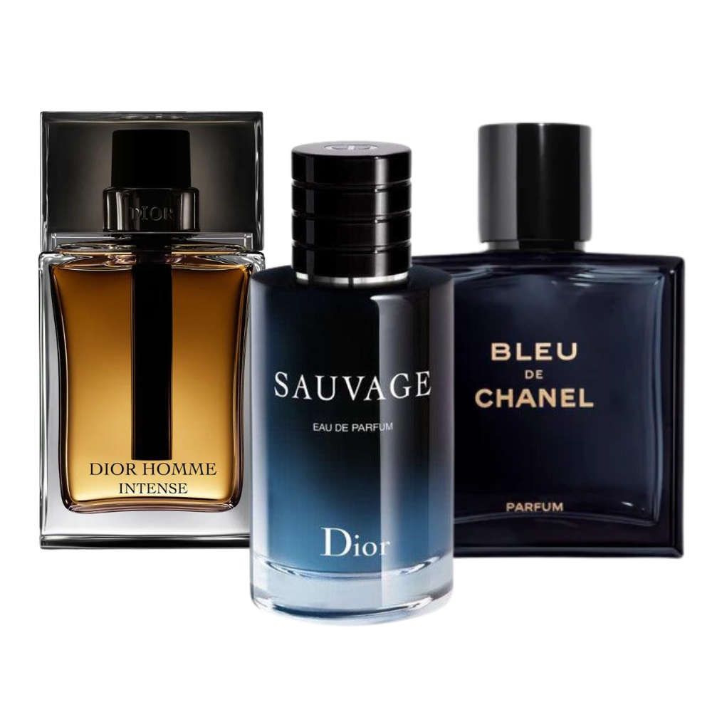 3 Parfums Sauvage Dior, Bleu de Chanel, Dior Homme Intense - Eau de Toilette - Pour Hommes