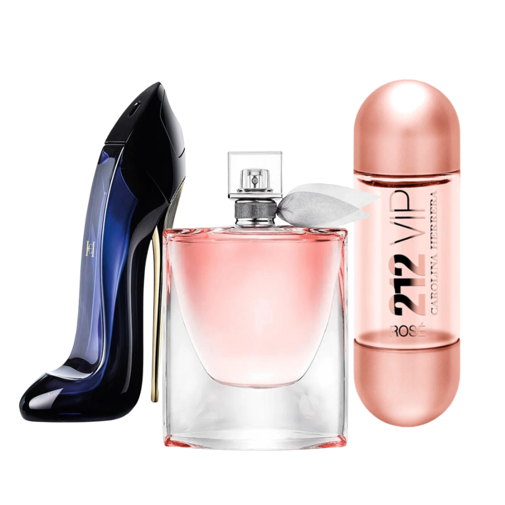 3 Parfums Carolina Herrera GOOD GIRL, Lancôme LA VIE EST BELLE et Carolina Herrera 212 VIP ROSÉ - Eau de Parfum - Pour Femmes