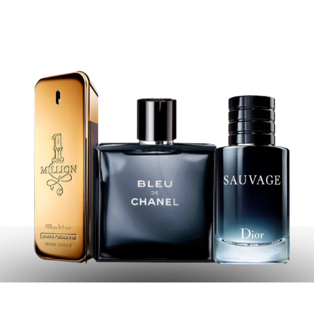 Sauvage von Dior, Bleu de Chanel und One Million von Paco Rabanne - Eau de Toilette - Pour Hommes