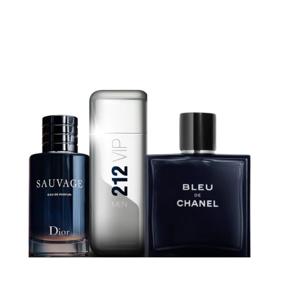 Sauvage Dior + Bleu de Chanel und 212 Carolina Herrera - Eau de Toilette - Pour Hommes