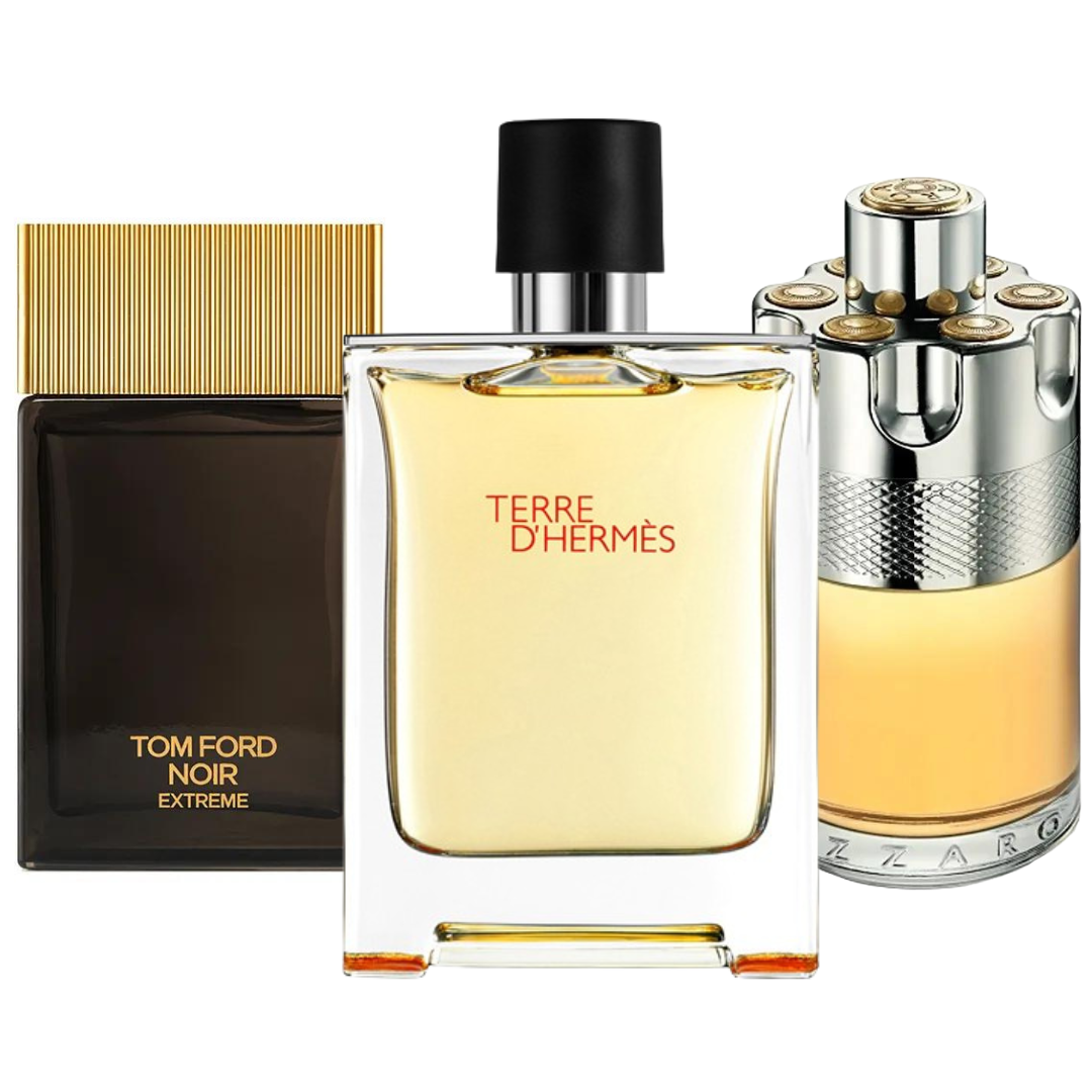 3 Parfums Terre d’Hermès, Azzaro Wanted , Tom Ford Noir Extreme - Eau de Toilette - Pour Hommes