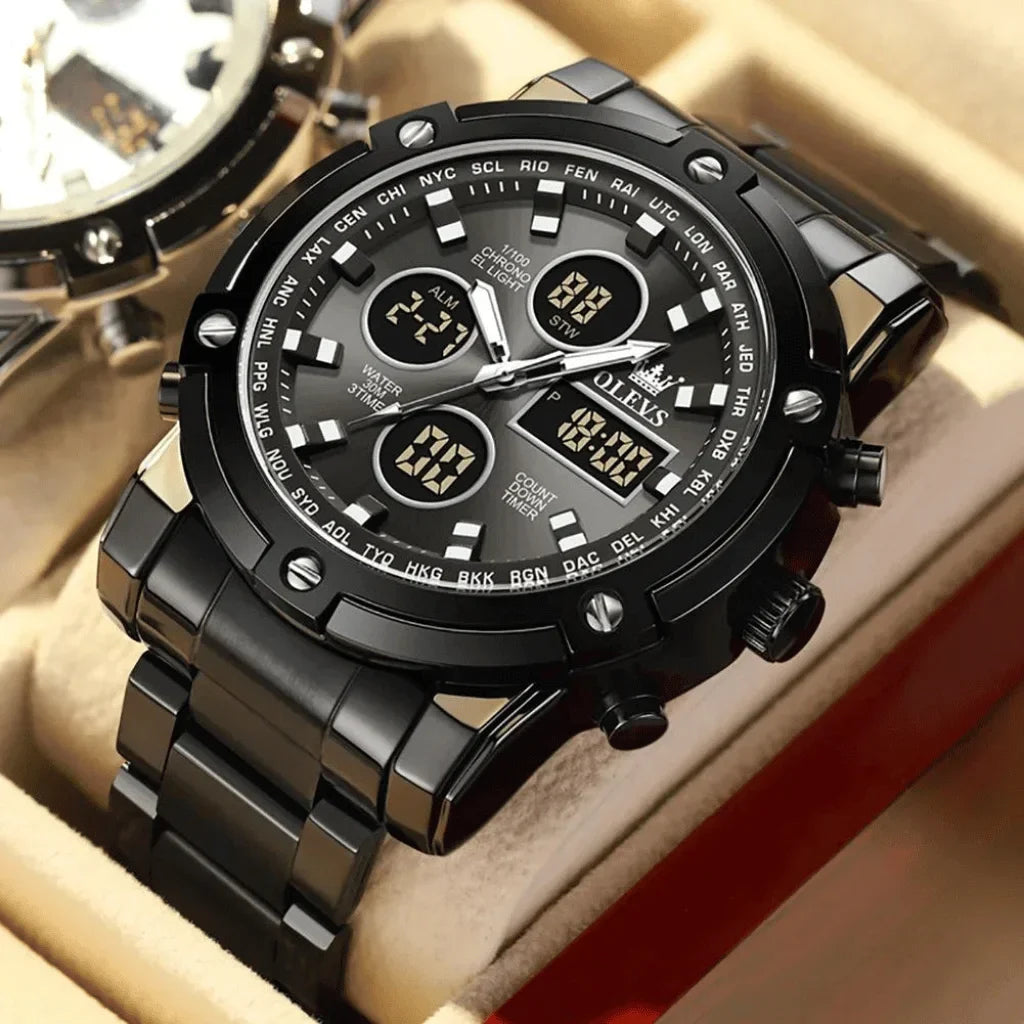 Olevs Montre Homme Chronographe Toulon | Noire